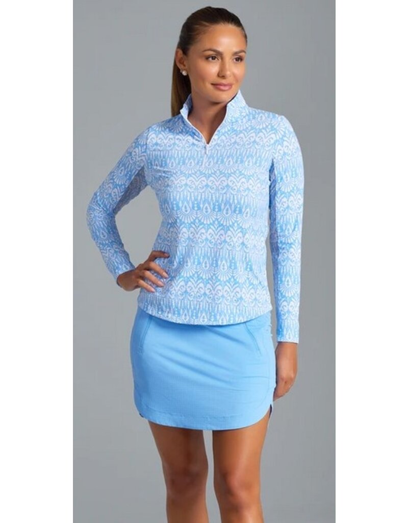 IBKul IBKul Barbara Long Sleeve Mock Peri White