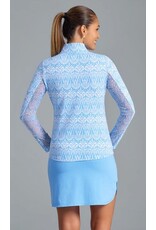 IBKul IBKul Barbara Long Sleeve Mock Peri White