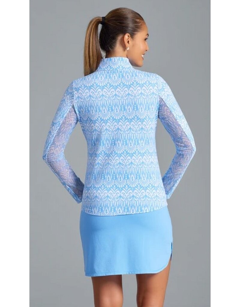 IBKul IBKul Barbara Long Sleeve Mock Peri White