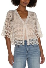Liverpool Los Angeles Liverpool Short Sleeve Lace Bolero Antique Ivory