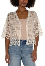 Liverpool Los Angeles Liverpool Short Sleeve Lace Bolero Antique Ivory