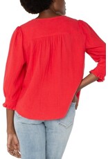 Liverpool Los Angeles Liverpool 3/4 Sleeve Embroidered Woven Blouse
