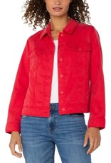 Liverpool Los Angeles Liverpool Trucket Jacket w/Shirred Back Geranium