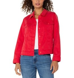 Liverpool Los Angeles Liverpool Trucket Jacket w/Shirred Back Geranium