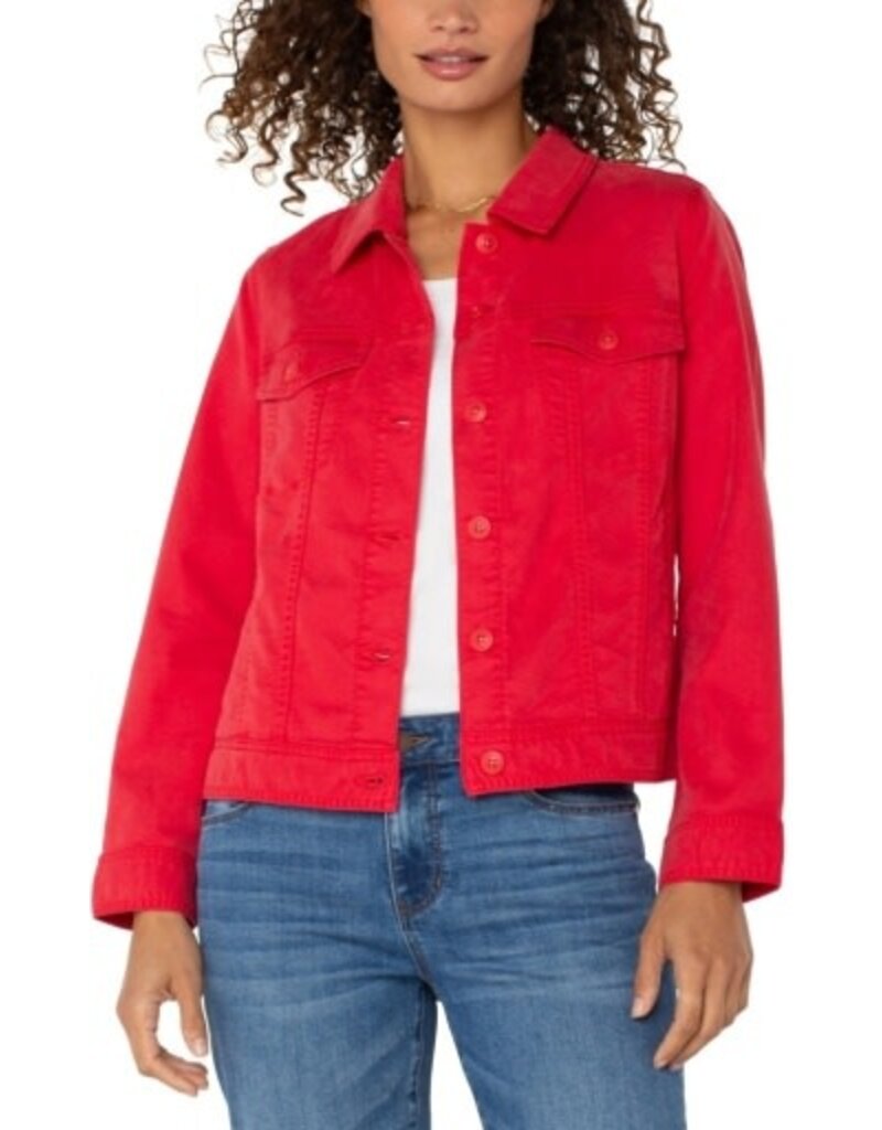 Liverpool Los Angeles Liverpool Trucket Jacket w/Shirred Back Geranium