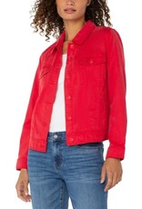 Liverpool Los Angeles Liverpool Trucket Jacket w/Shirred Back Geranium