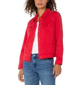 Liverpool Los Angeles Liverpool Trucket Jacket w/Shirred Back Geranium