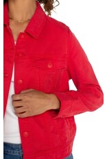 Liverpool Los Angeles Liverpool Trucket Jacket w/Shirred Back Geranium