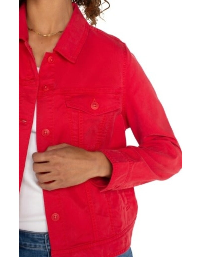 Liverpool Los Angeles Liverpool Trucket Jacket w/Shirred Back Geranium