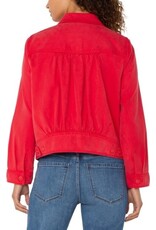 Liverpool Los Angeles Liverpool Trucket Jacket w/Shirred Back Geranium