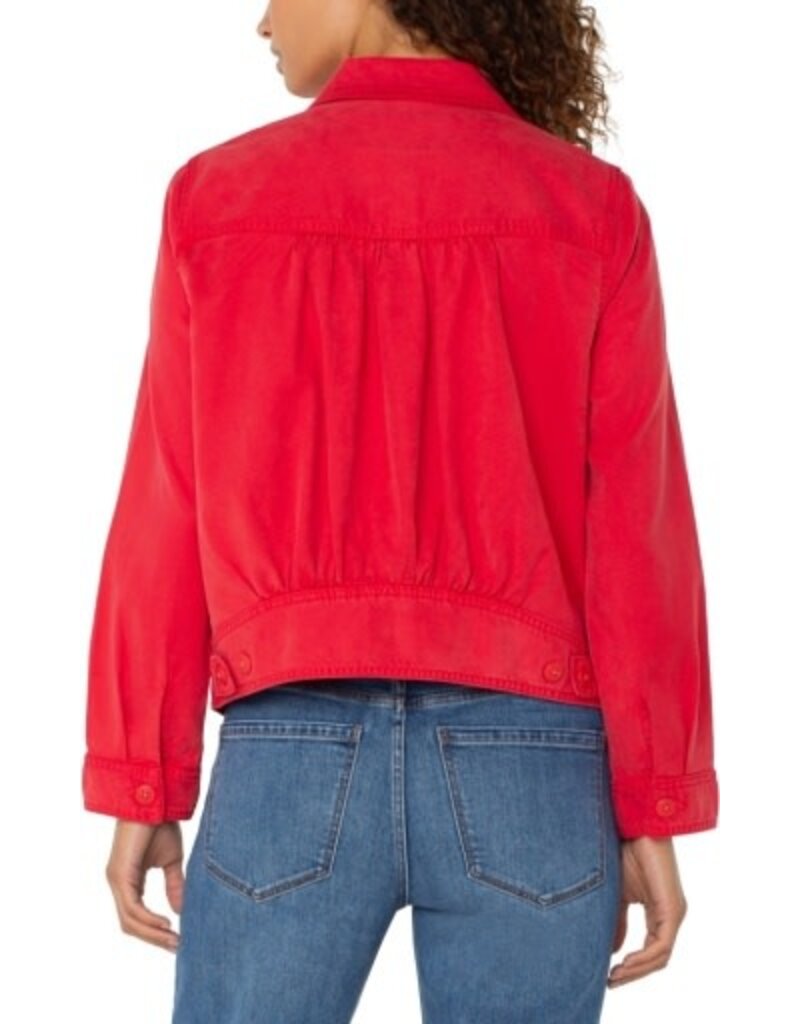 Liverpool Los Angeles Liverpool Trucket Jacket w/Shirred Back Geranium
