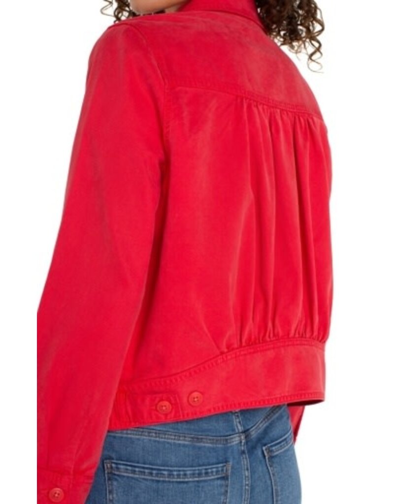 Liverpool Los Angeles Liverpool Trucket Jacket w/Shirred Back Geranium