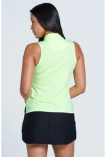 Lucky In Love Lucky in Love Pleated Placket Sleeveless Top Lemon Frost