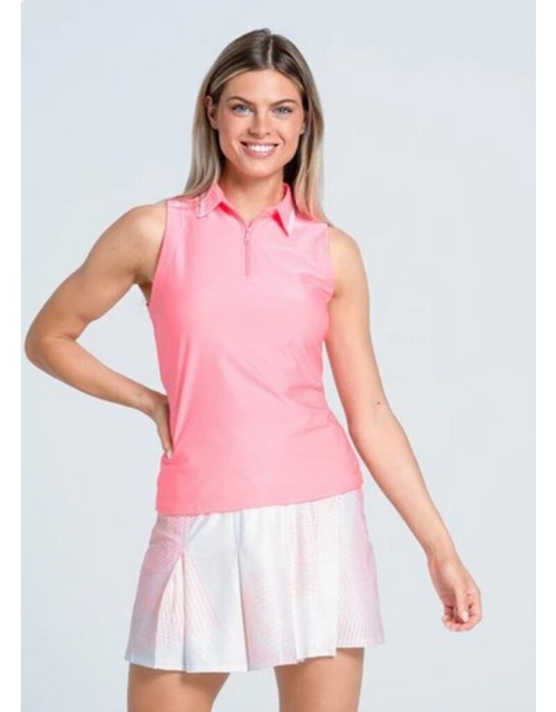 Lucky In Love Lucky in Love Fairway Zip Tank Flamingo