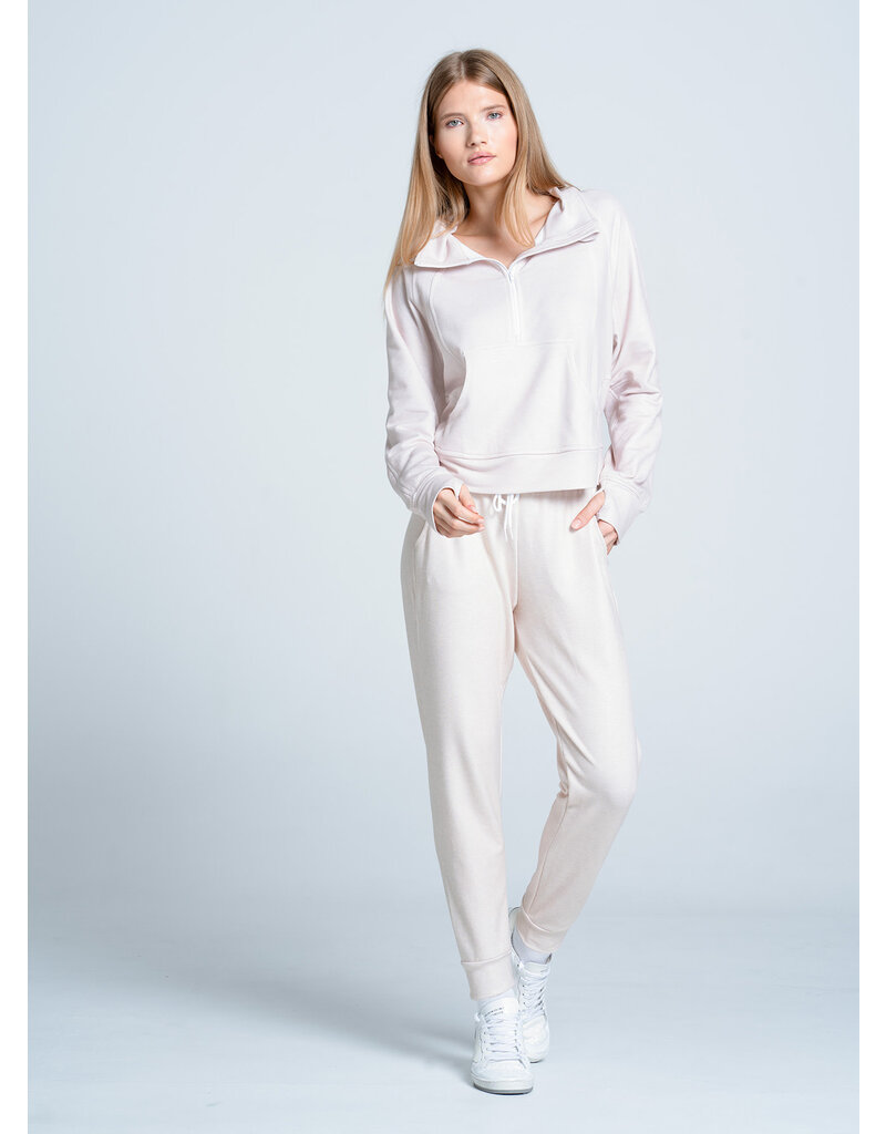 Lucky In Love Lucky In Love Renew Heather Zip Long Sleeve Beige