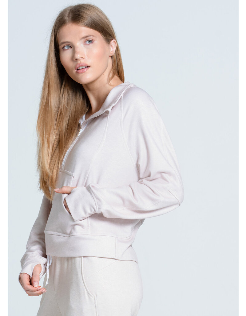 Lucky In Love Lucky In Love Renew Heather Zip Long Sleeve Beige