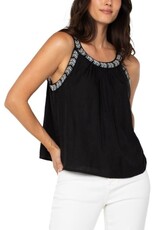 Liverpool Los Angeles Liverpool Sleeveless Woven Tank with Beading