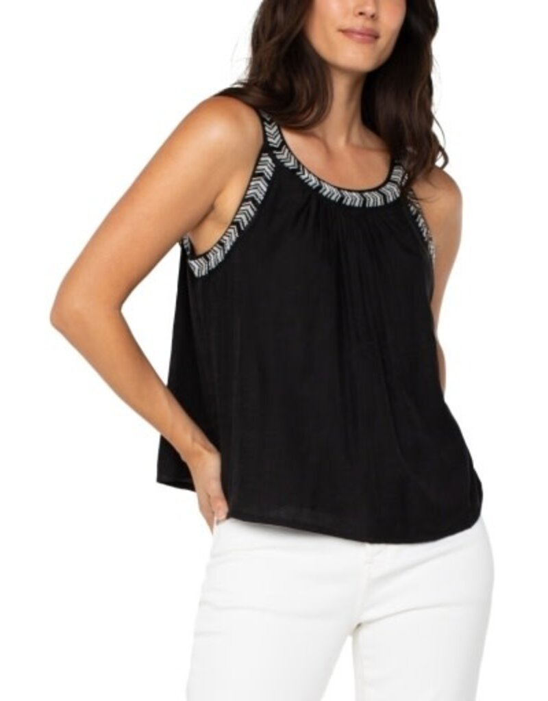 Liverpool Los Angeles Liverpool Sleeveless Woven Tank with Beading