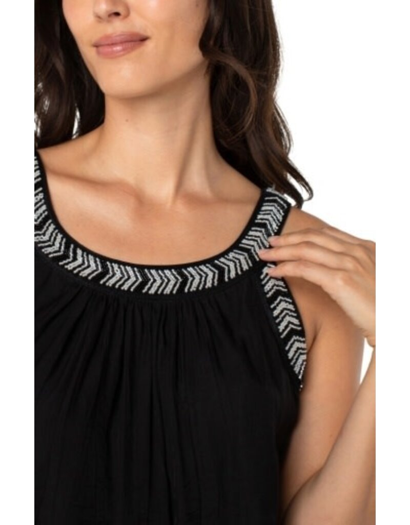 Liverpool Los Angeles Liverpool Sleeveless Woven Tank with Beading