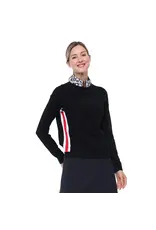 Belyn Key Belyn Key Greenside Cable Sweater Onyx/Chalk/Scarlet