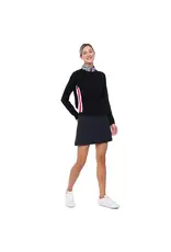 Belyn Key Belyn Key Greenside Cable Sweater Onyx/Chalk/Scarlet
