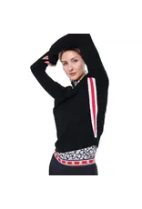 Belyn Key Belyn Key Greenside Cable Sweater Onyx/Chalk/Scarlet