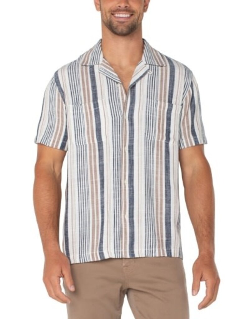 Liverpool Los Angeles Liverpool Men's Short Sleeve Button Up Camp Shirt