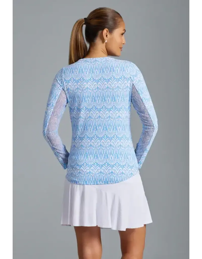 IBKul IBKul Barbara Long Sleeve Crew Peri/White