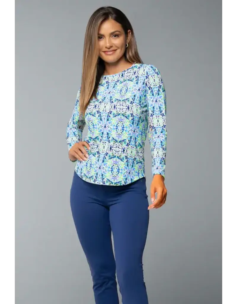 IBKul IBKul Ridley Long Sleeve Crew Navy Multi