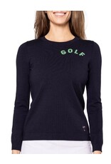 Golftini Golftini Golf Crew Neck Sweater Navy/Kelly Green
