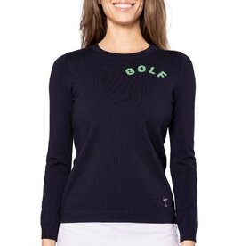 Golftini Golftini Golf Crew Neck Sweater Navy/Kelly Green