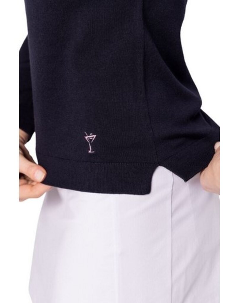Golftini Golftini Golf Crew Neck Sweater Navy/Kelly Green