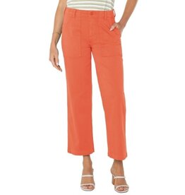 Liverpool Los Angeles Liverpool Cargo Crop Wide Leg 26" inseam Papaya