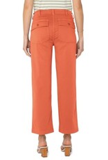 Liverpool Los Angeles Liverpool Cargo Crop Wide Leg 26" inseam Papaya