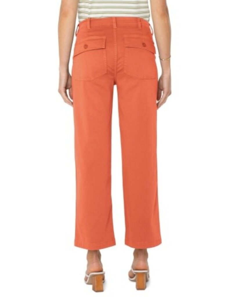 Liverpool Los Angeles Liverpool Cargo Crop Wide Leg 26" inseam Papaya