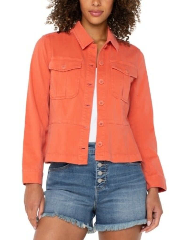 Liverpool Los Angeles Liverpool Peplum Hem Trucker Jacket