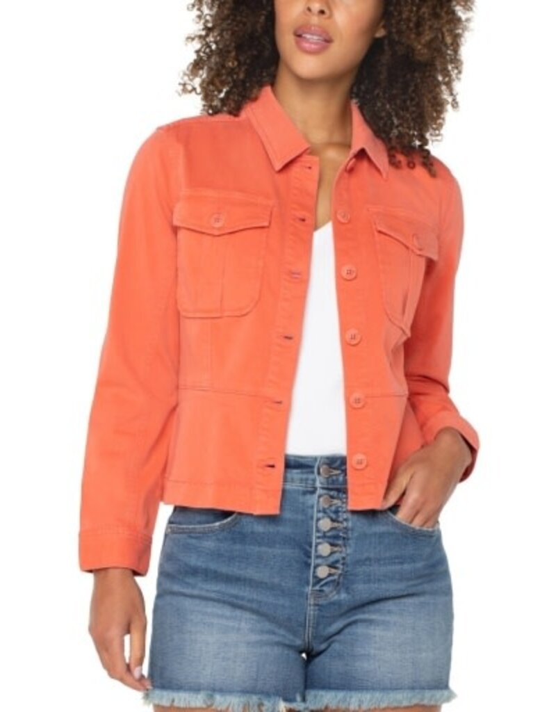 Liverpool Los Angeles Liverpool Peplum Hem Trucker Jacket
