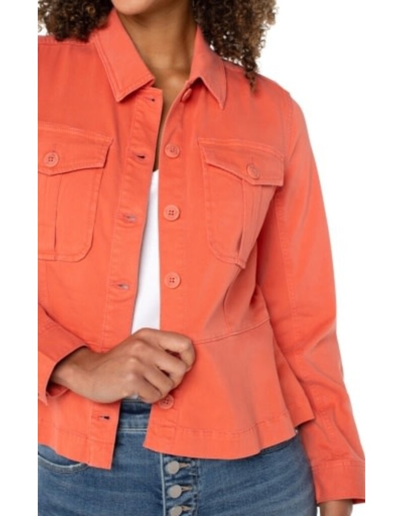 Liverpool Los Angeles Liverpool Peplum Hem Trucker Jacket