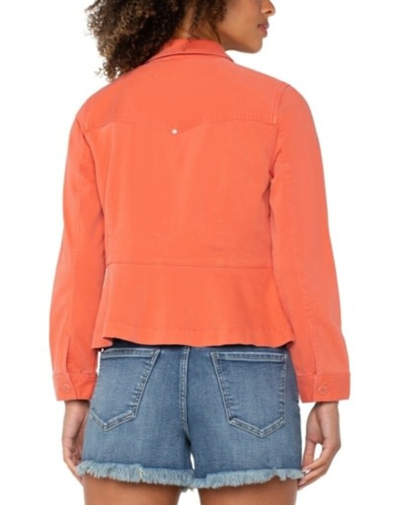 Liverpool Los Angeles Liverpool Peplum Hem Trucker Jacket
