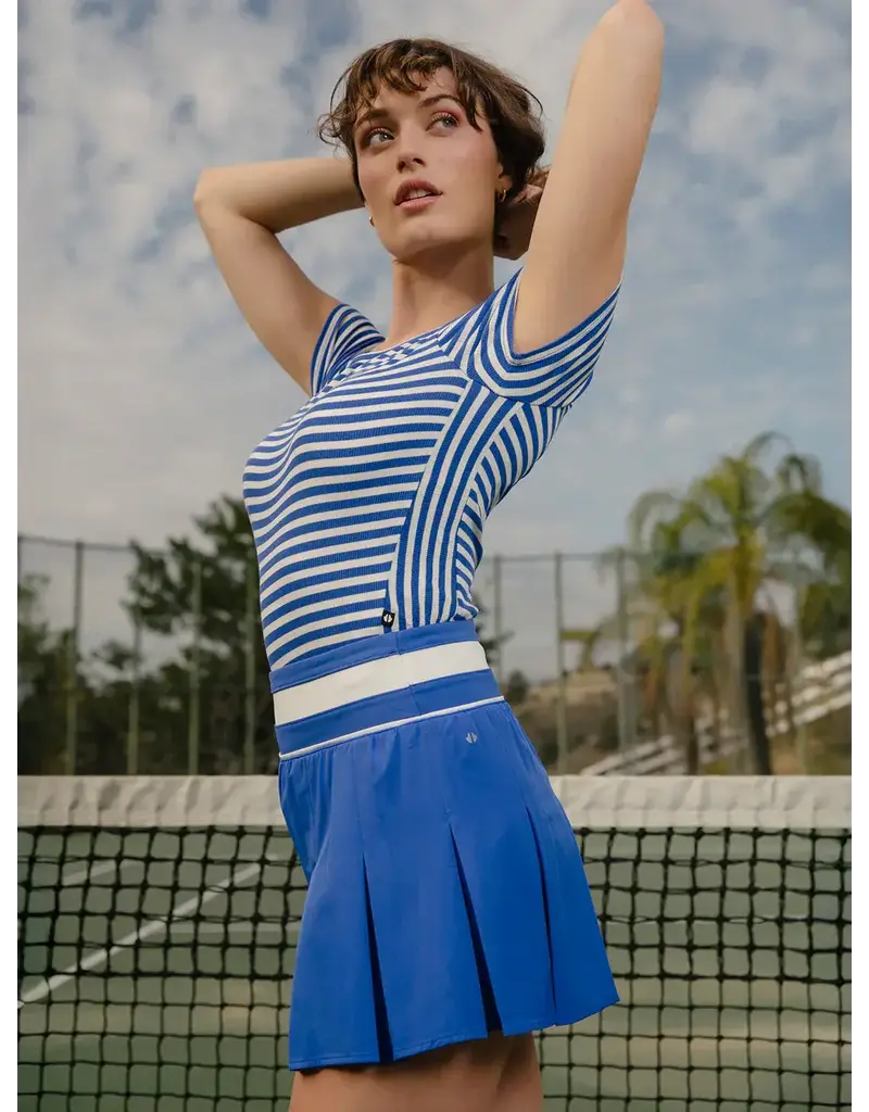 Thrive Societe Thrive Societe Varsity Inset Pleated Skort Lapis