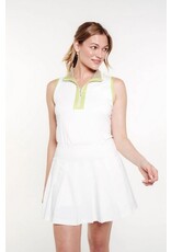 GGblue GGblue Desi Sleeveless Polo White Pistachio