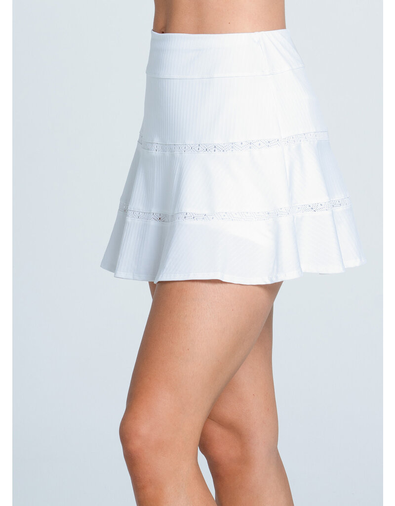 Lucky In Love Lucky in Love Tier Flounce Skort 14" White