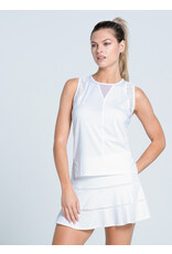 Lucky In Love Lucky In Love Lace Chevron Tank White