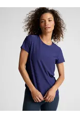 Beyond Yoga Beyond Yoga Featherweight On the Down Low Tee Eternal Blue Heather