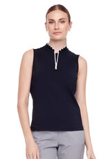 Swing Control Swing Control Velocity Scalloped Edge Sleeveless Top Black