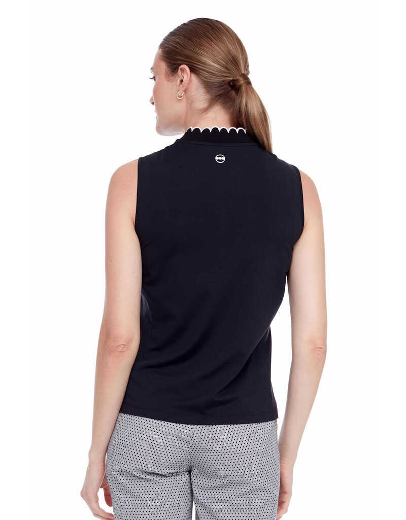 Swing Control Swing Control Velocity Scalloped Edge Sleeveless Top Black