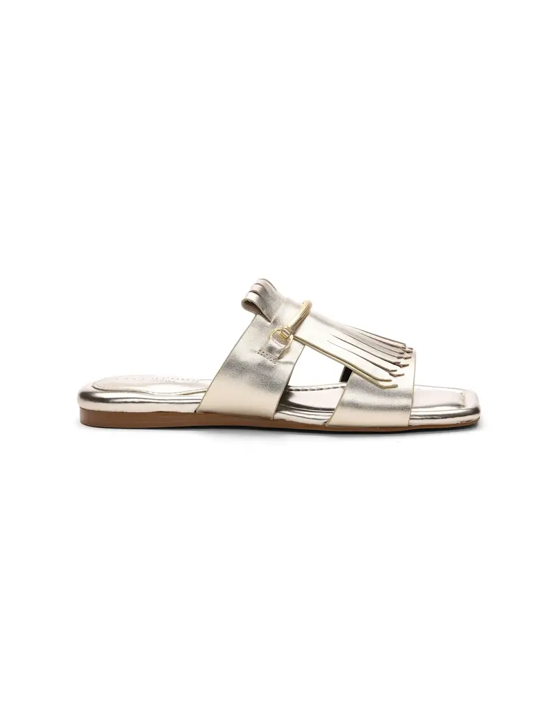 Liverpool Los Angeles Liverpool Dana Point Kiltie Flat Sandal Light Gold