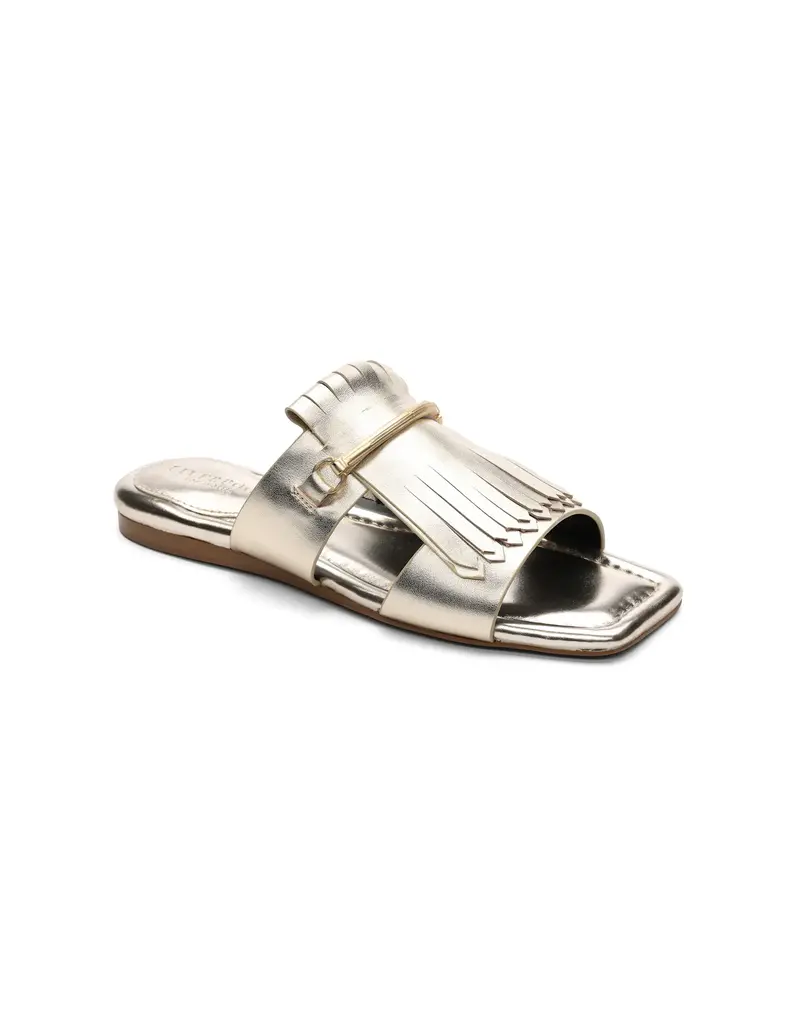 Liverpool Los Angeles Liverpool Dana Point Kiltie Flat Sandal Light Gold
