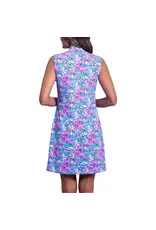 IBKul Ibkul Allana Sleeveless Zip Mock Dress Candy Pink Multi