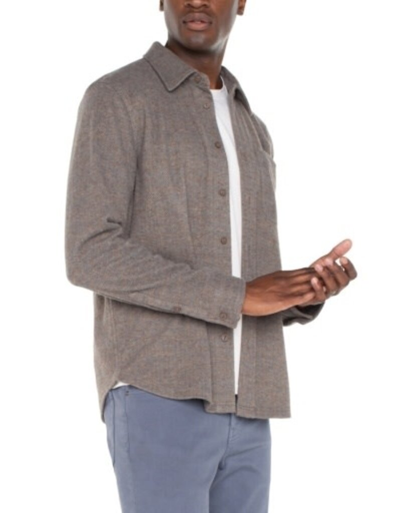 Liverpool Los Angeles Liverpool Men's Knit Long Sleeve Button Up Shirt